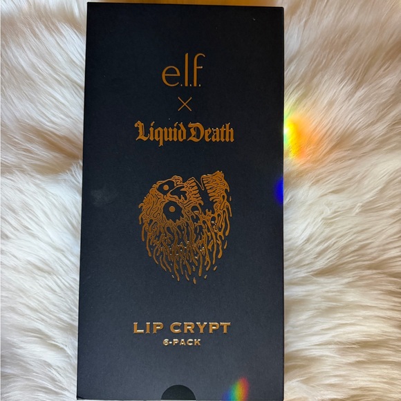 ELF x Liquid Death Lip Crypt 6-Pack - Black and Gold
